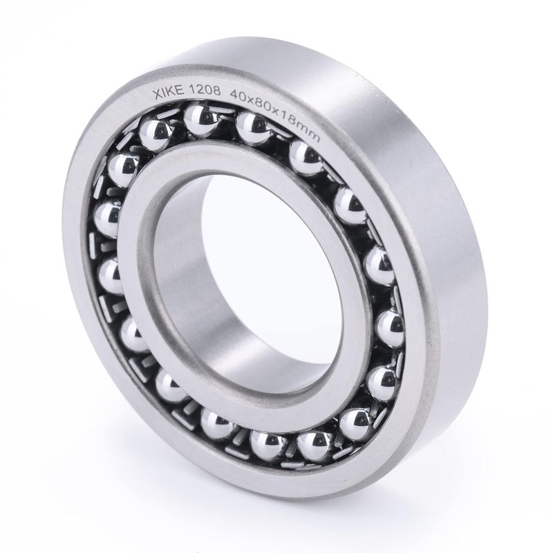 Xike 1 Pcs 1208 Self-Aligning Ball Bearings 40x80x18mm, Open and Chrome Steel Fits DIY/Fans/Industrial/Agriculture/Pulp/Paper/Beverage/Textile/Material Handling Machinery. - Image 4